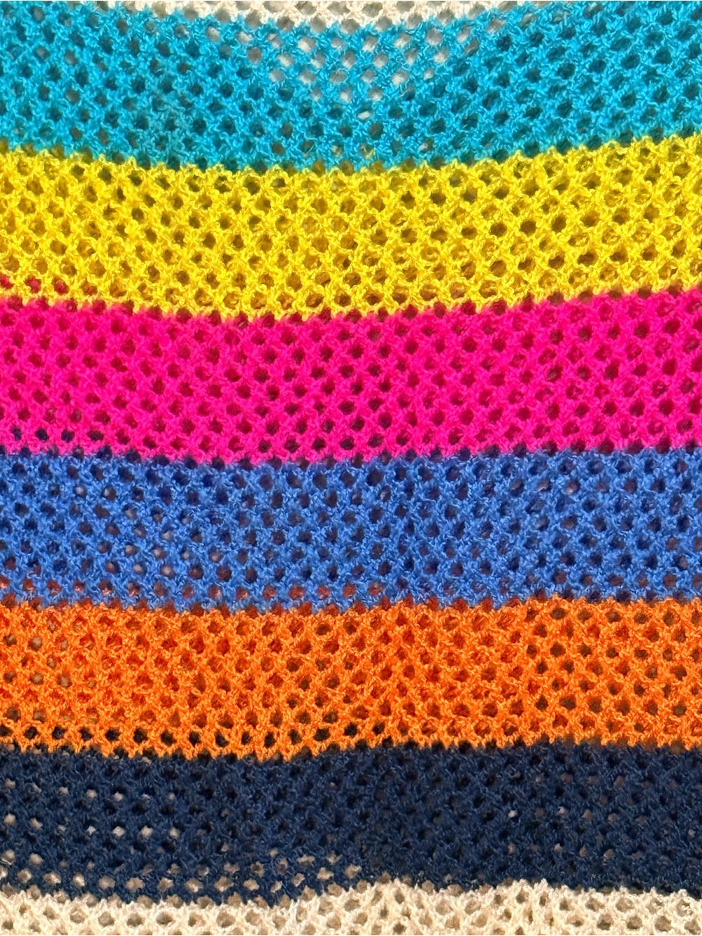 PRONTO USA Striped Open-Knit Multicolor Sweater - Bright Rainbow lightweight - Picture 5 of 7